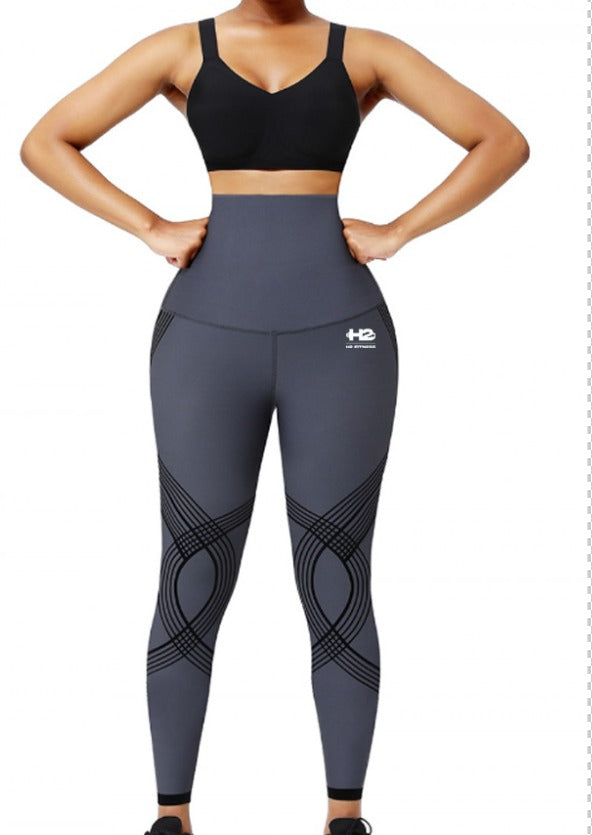 Black & Grey High-Waisted Compression leggings